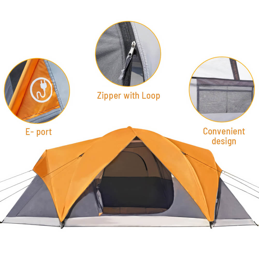 Four Person Dome Camping Tent with Removable Rainfly and Carry Bag