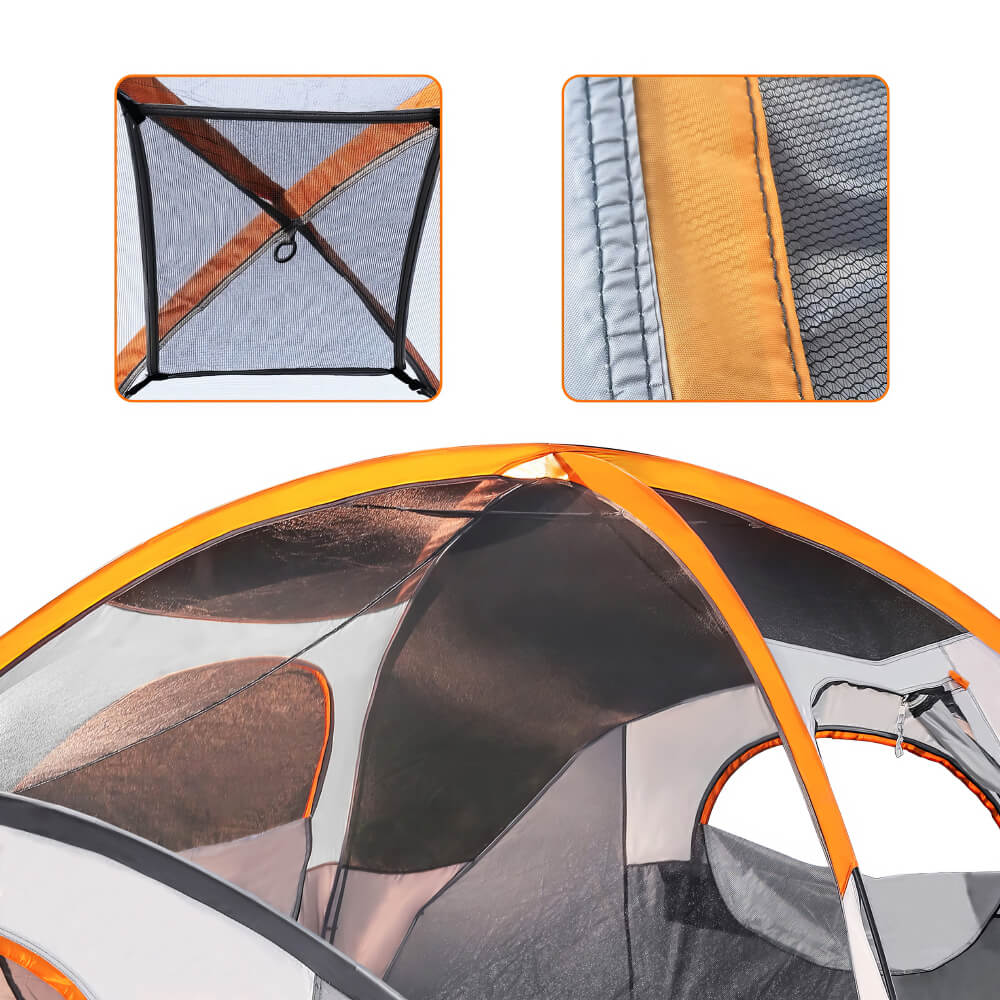 Four Person Dome Camping Tent with Removable Rainfly and Carry Bag