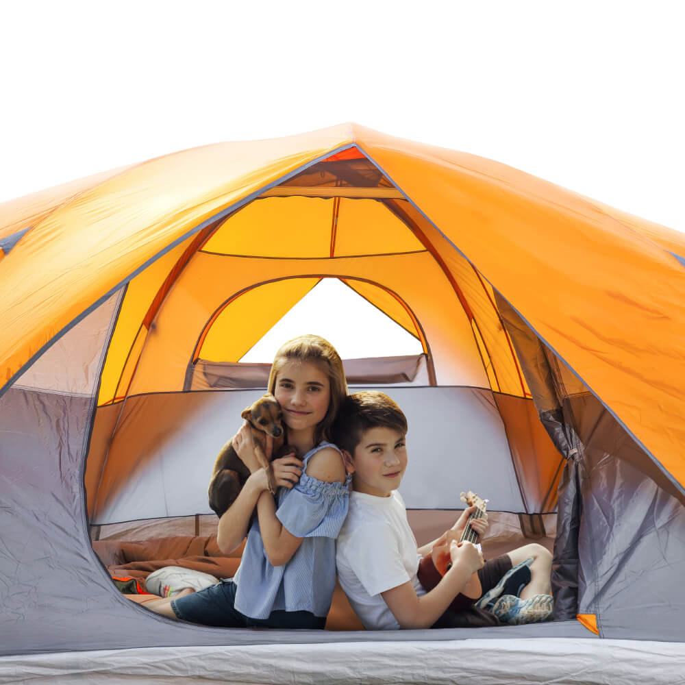 Four Person Dome Camping Tent with Removable Rainfly and Carry Bag